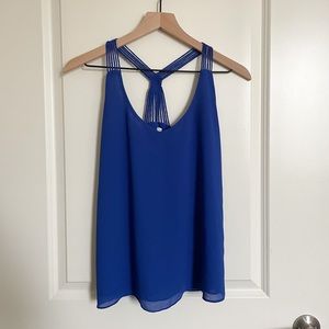 Blue strappy tank